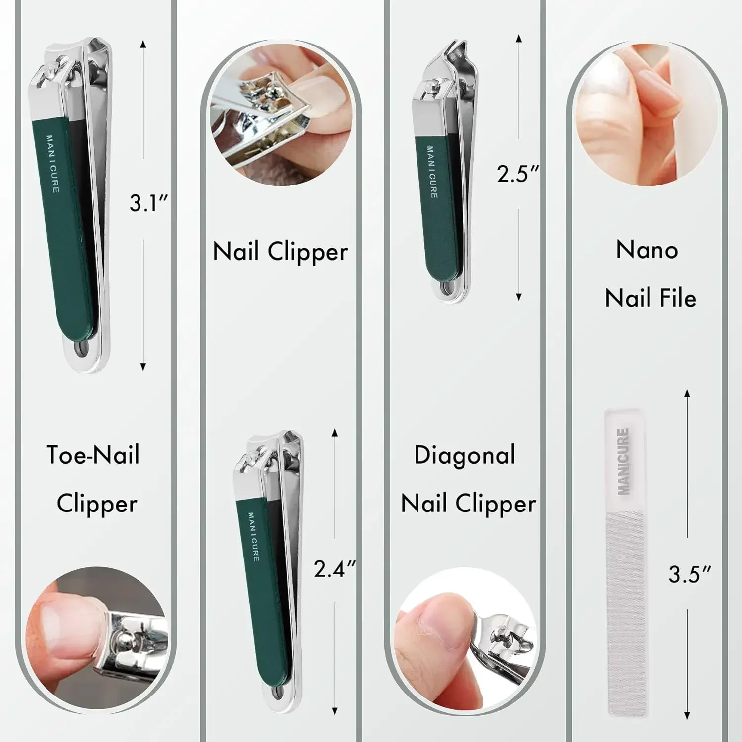 4 Pcs Men/Women Nail Clippers  - Mens Grooming Travel Kit ulasan dan harga