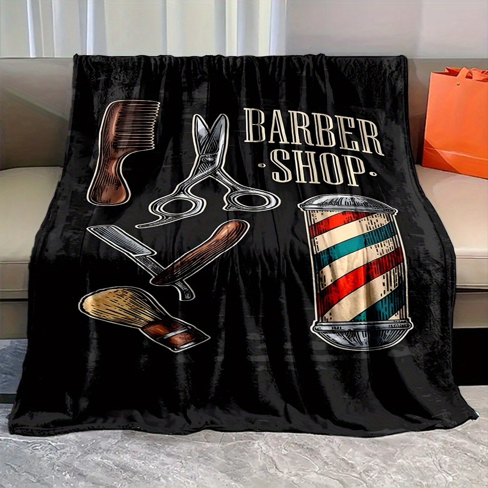 Vintage Barber Shop Throw Blan - Men Grooming Home ulasan dan harga