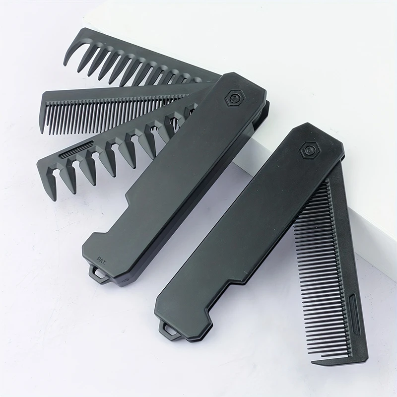 3-in-1 Folding Beard Comb for  - Mens Grooming Travel Kit ulasan dan harga